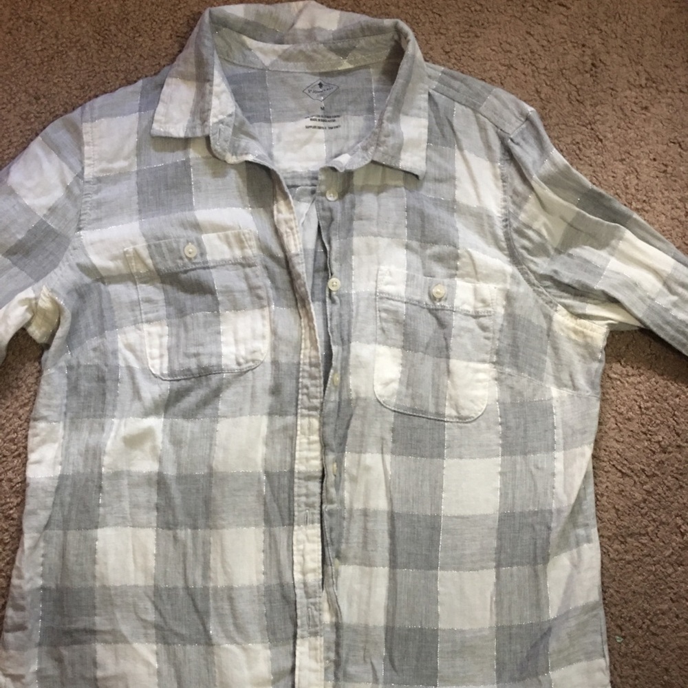 Gray and white Flannel